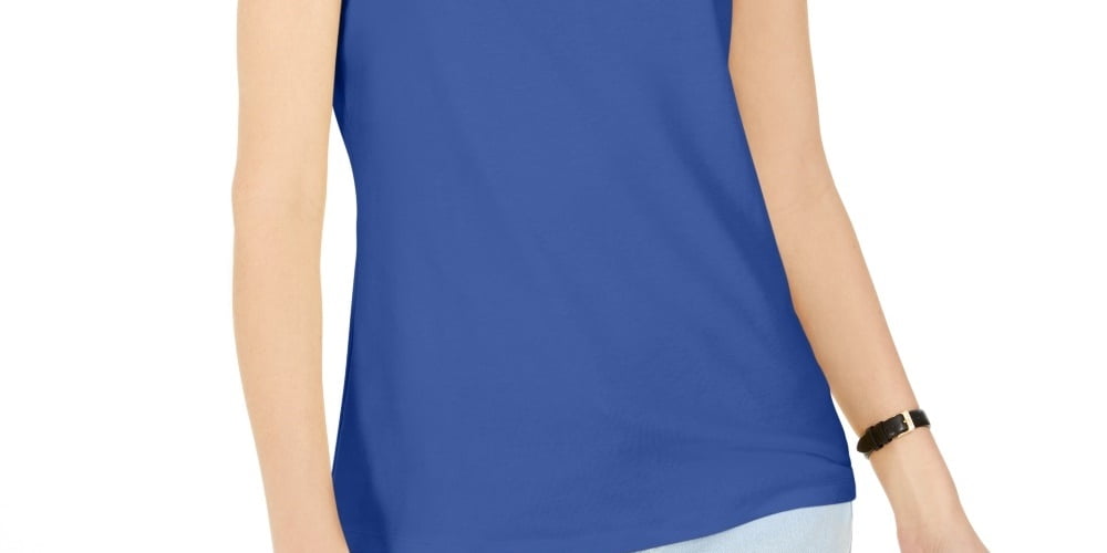 Karen Scott Women's Blue Keyhole Hardware Tank Size X-Small