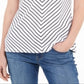 Karen Scott Women's Mitered Stripe Top White Size X-Small