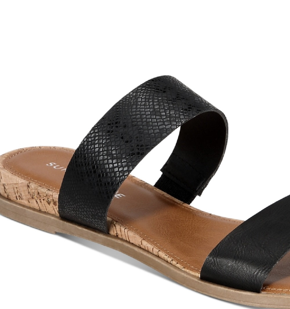 Sun + Stone Women's Easten Slide Sandals Black Size 6.5 M