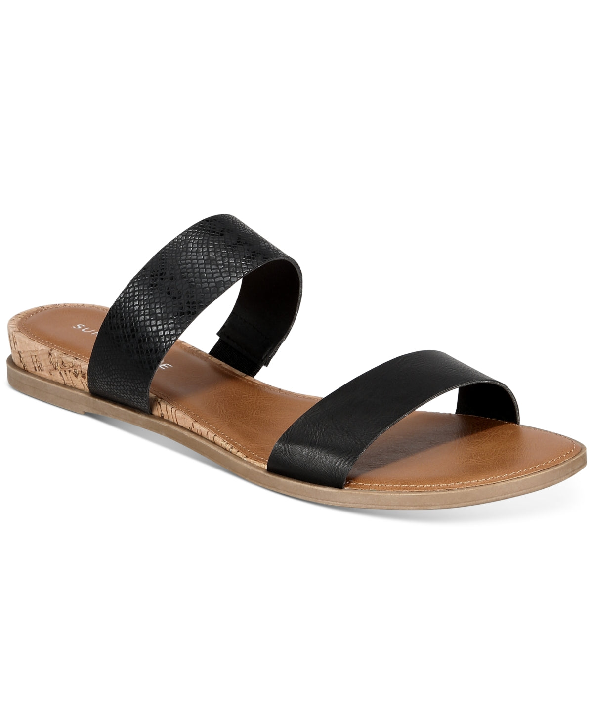 Sun + Stone Women's Easten Slide Sandals Black Size 7 M