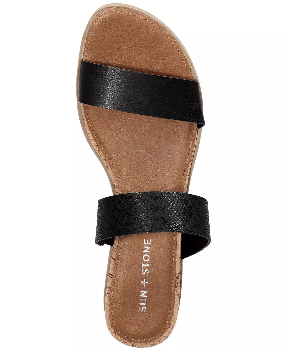 Sun + Stone Women's Easten Slide Sandals Black Size 7 M