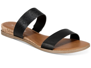 Sun + Stone Women's Easten Slide Sandals Black Size 8 M