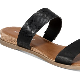 Sun + Stone Women's Easten Slide Sandals Black Size 8 M