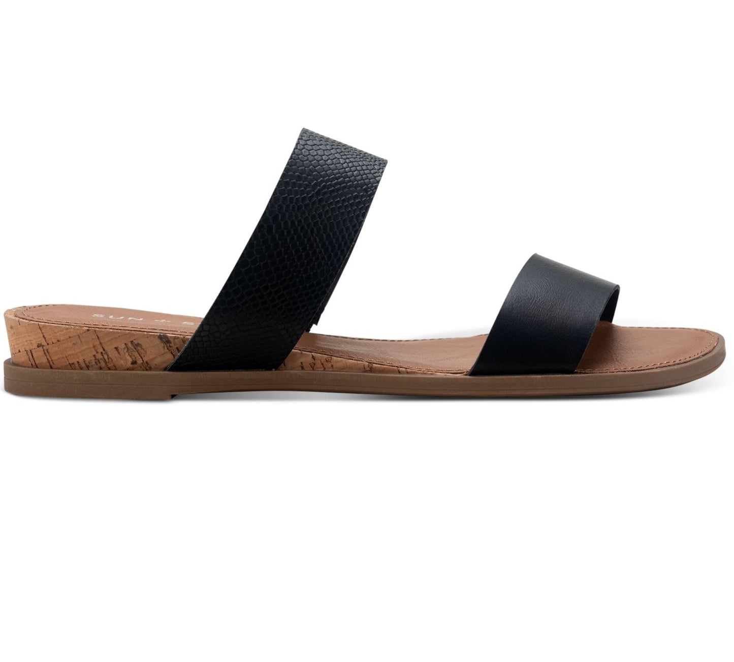 Sun + Stone Women's Easten Slide Sandals  Shoes Black Size 8.5 M