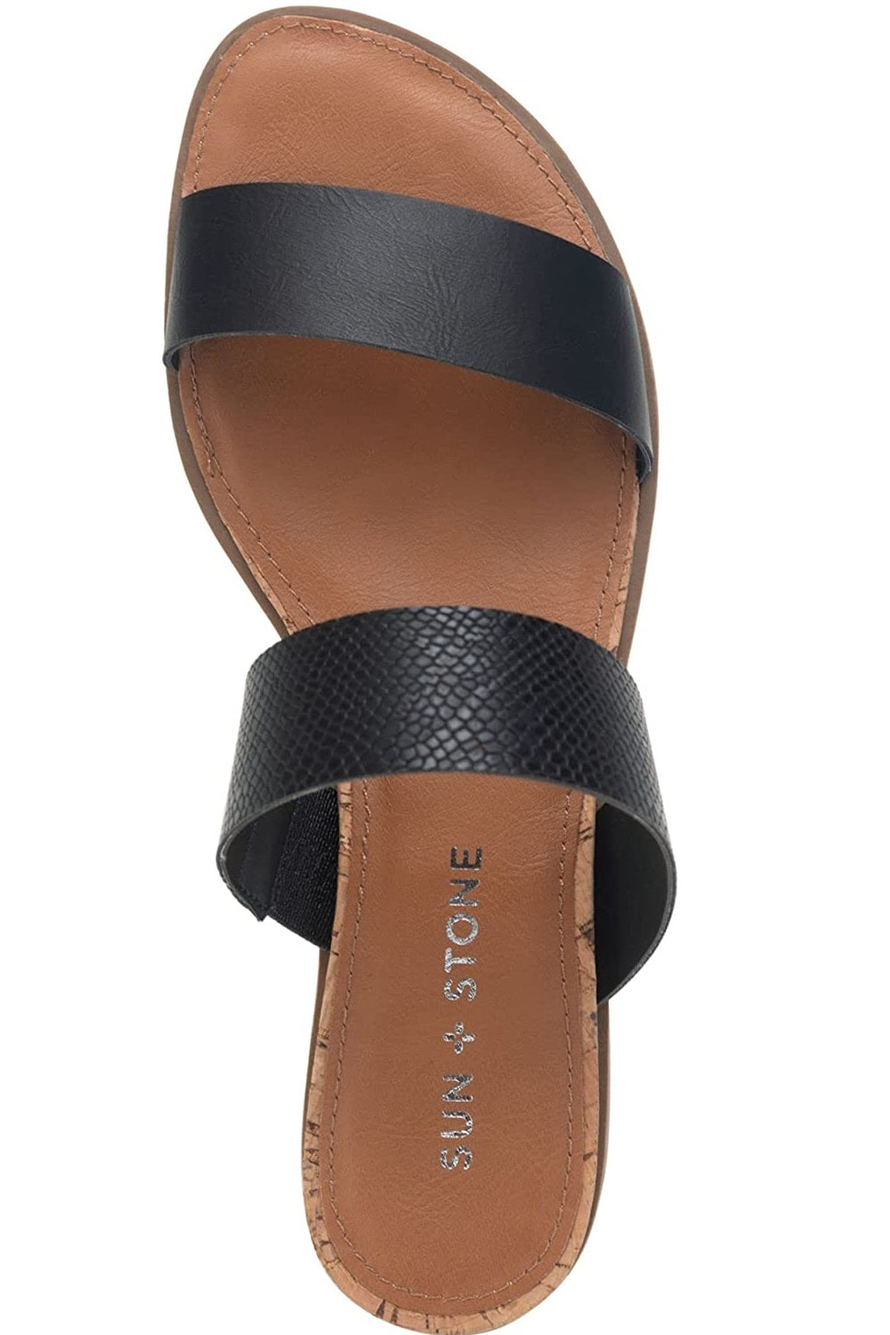 Sun + Stone Women's Easten Slide Sandals Black Size 9 M