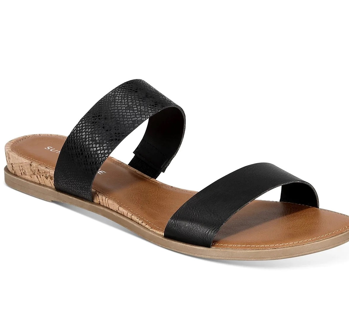Sun + Stone Women's Easten Slide Sandals Shoes Black Size 12 M
