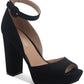 Sun + Stone Women's Reeta Block Heel Platform Sandals Black Size 8 M