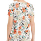 JM Collection Women's Floral Print Top Brown Size Small