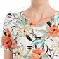 JM Collection Women's Floral Print Top Brown Size Small