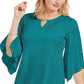 JM Collection Women's Embellished Flared Sleeve Top Green Size Medium