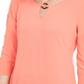 JM Collection Women's O Ring Lattice Top Orange Size Large