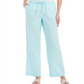 Charter Club Women's Linen Drawstring Waist Pants Blue Size Medium