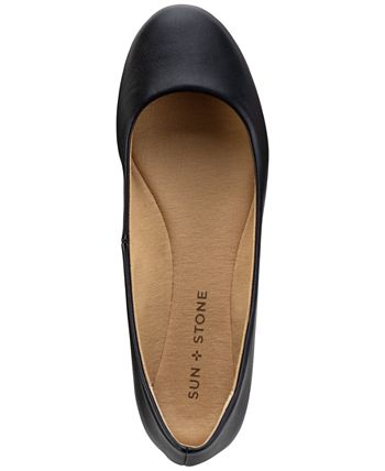 Sun Stone Women's Eliana Flats Black Size 8M