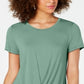 Style & Co Women's Twist Front Top Green Size X-Small