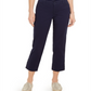 Charter Club Women's Button Cuff Tummy Control Capri Pants Blue Size 14