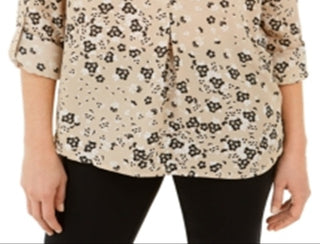 Charter Club Women's Maria Floral Print Blouse Brown Size XX-Large