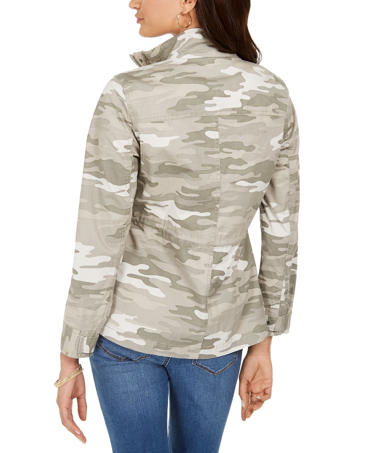 Style & Co Women's Camoflauge Twill Jacket -Green Size Medium
