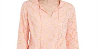 Charter Club Women's Cotton Printed Tunic Orange Size Petite Small