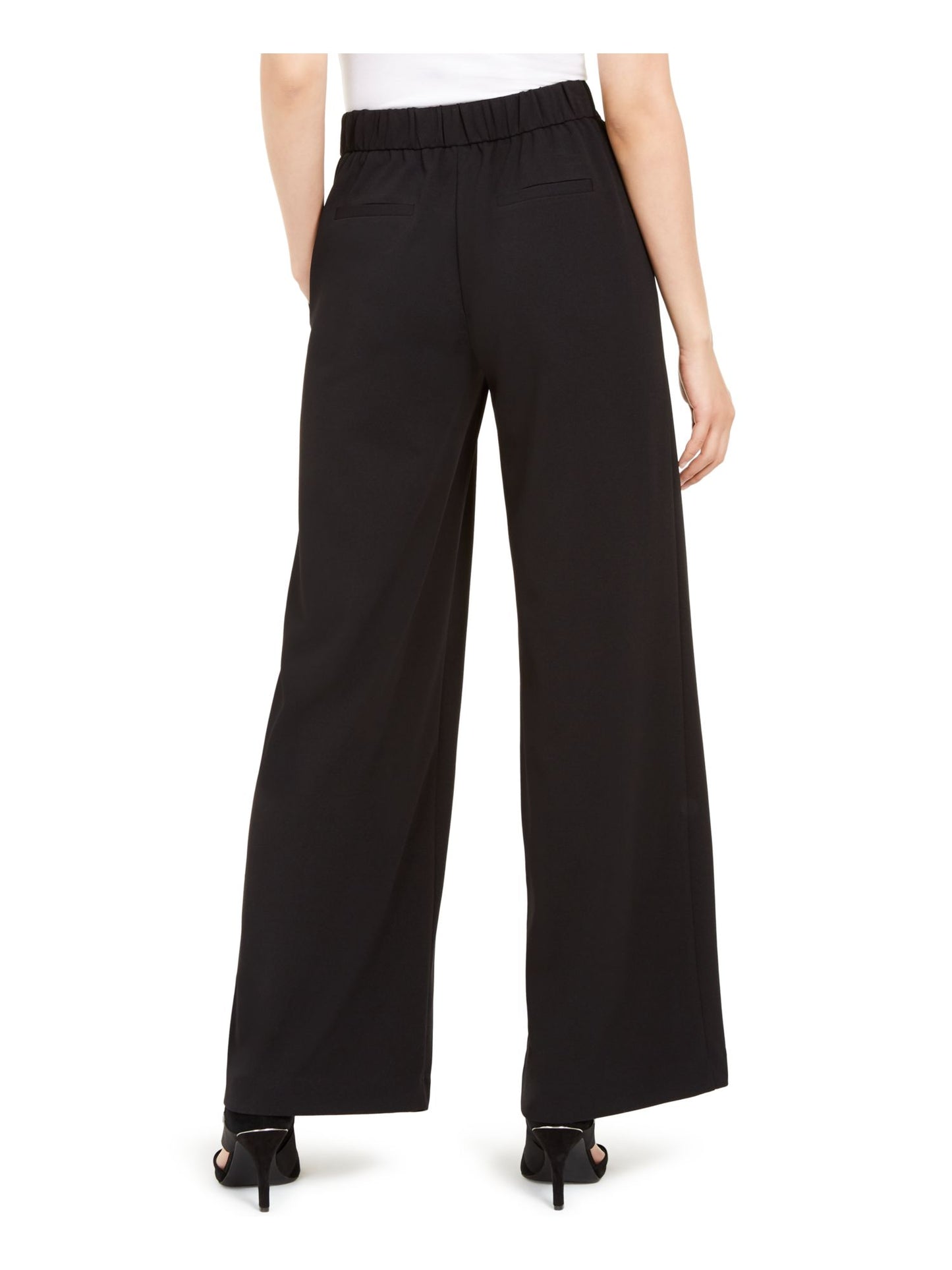 Alfani Women's Solid Wide Leg Wear To Work Pants Black Size Small