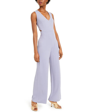 Bar III Women's Sleeveless Straight Leg Jumpsuit Purple Size 10