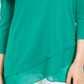 Alfani Women's Sheer Crossover Hem Tunic Green Size Small