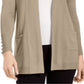 JM Collection Women's Open Front Cardigan Brown Size Large