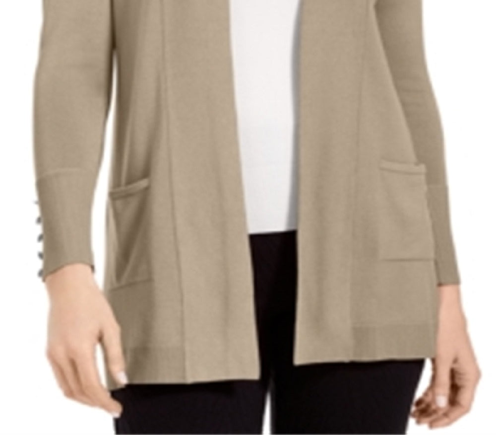 JM Collection Women's Open Front Cardigan Brown Size Large