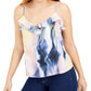 Bar III Women's Printed Ruffled Camisole Pink Size Large