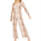 Bar III Women's Snake Print Jumpsuit Brown Size Medium