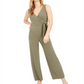 Bar III Women's V Neck Side Tie Sleeveless Jumpsuit Green Size X-Small