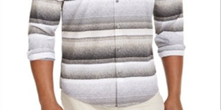 Alfani Men's Cotton Printed Button Down Shirt Black Size X-Large