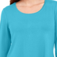 JM Collection Women's 3/4 Sleeve Curved Hem Top Blue Size Small