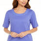 Karen Scott Women's Cotton Ring Top Purple Size Large