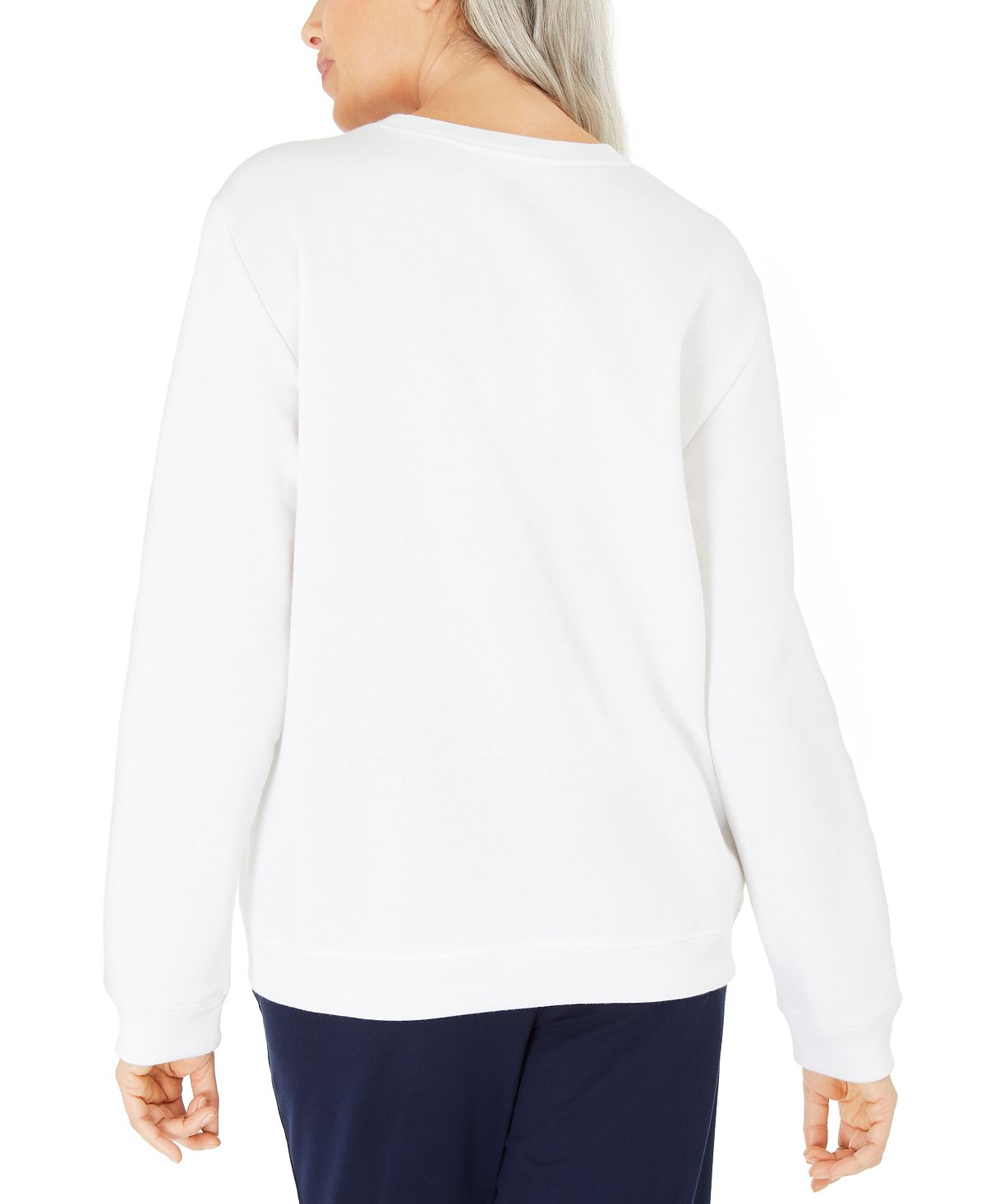 Karen Scott Women's Printed Fleece Top Blue Size X-Small