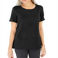 Karen Scott Women's Cotton Topstitched Top Black Size X-Large