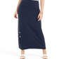 JM Collection Women's Button Hem Skirt Blue Size X-Small
