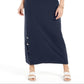 JM Collection Women's Button Hem Skirt Blue Size X-Small
