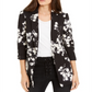 INC International Concepts Women's Floral Print Kiss Front Blazer Black Size XX-Large