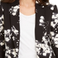INC International Concepts Women's Floral Print Kiss Front Blazer Black Size XX-Large