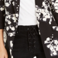INC International Concepts Women's Floral Print Kiss Front Blazer Black Size XX-Large