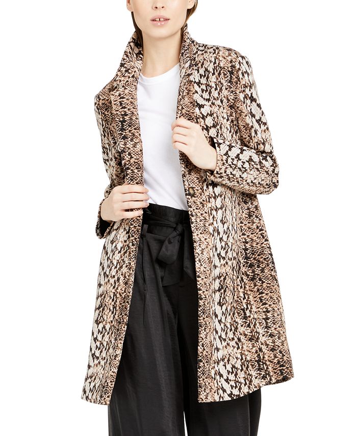 INC International Concepts Women's Cold Weather Winter Long Coat Black Size Medium
