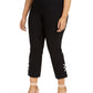 JM Collection Women's Plus Embellished Hem Capri Pants Black Size 22W