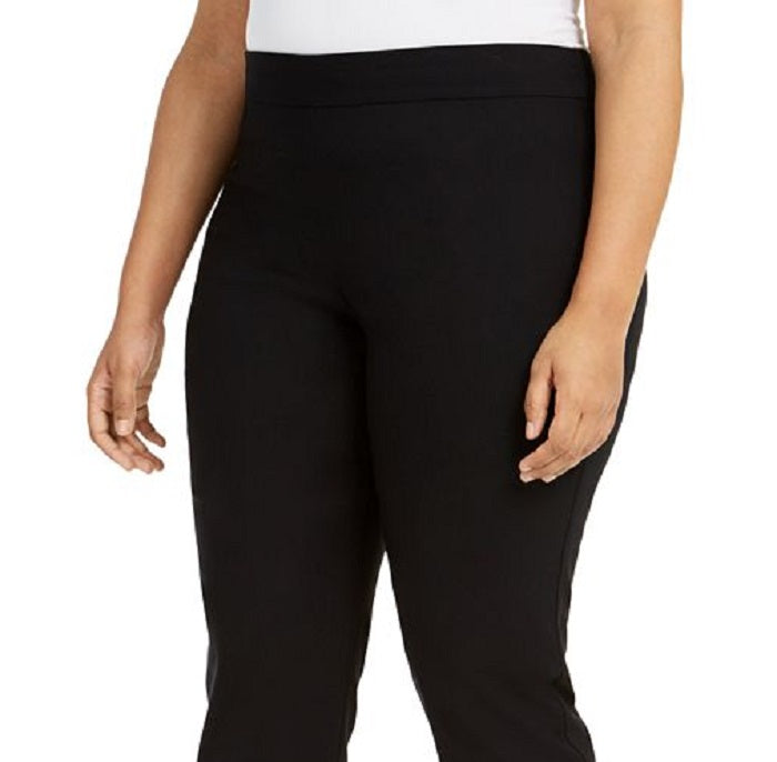 JM Collection Women's Plus Embellished Hem Capri Pants Black Size 22W