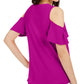 INC International Concepts Women's Surplice Cold Shoulder Top Purple Size Large