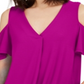 INC International Concepts Women's Surplice Cold Shoulder Top Purple Size Large