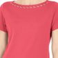 Karen Scott Women's Grommet Trim Top Pink Size Medium
