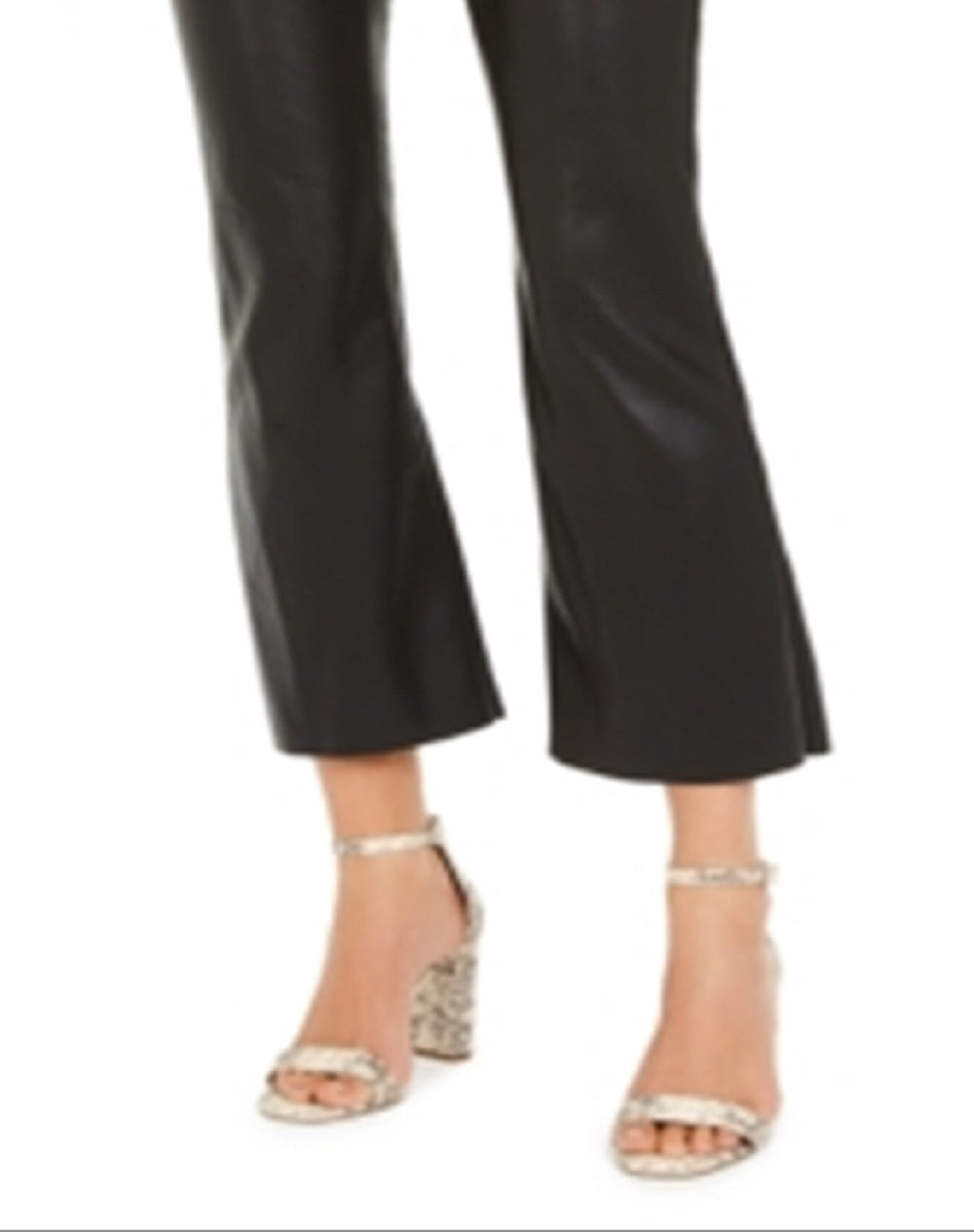INC International Concepts Women's Faux Leather Culotte Pants Black Size 2