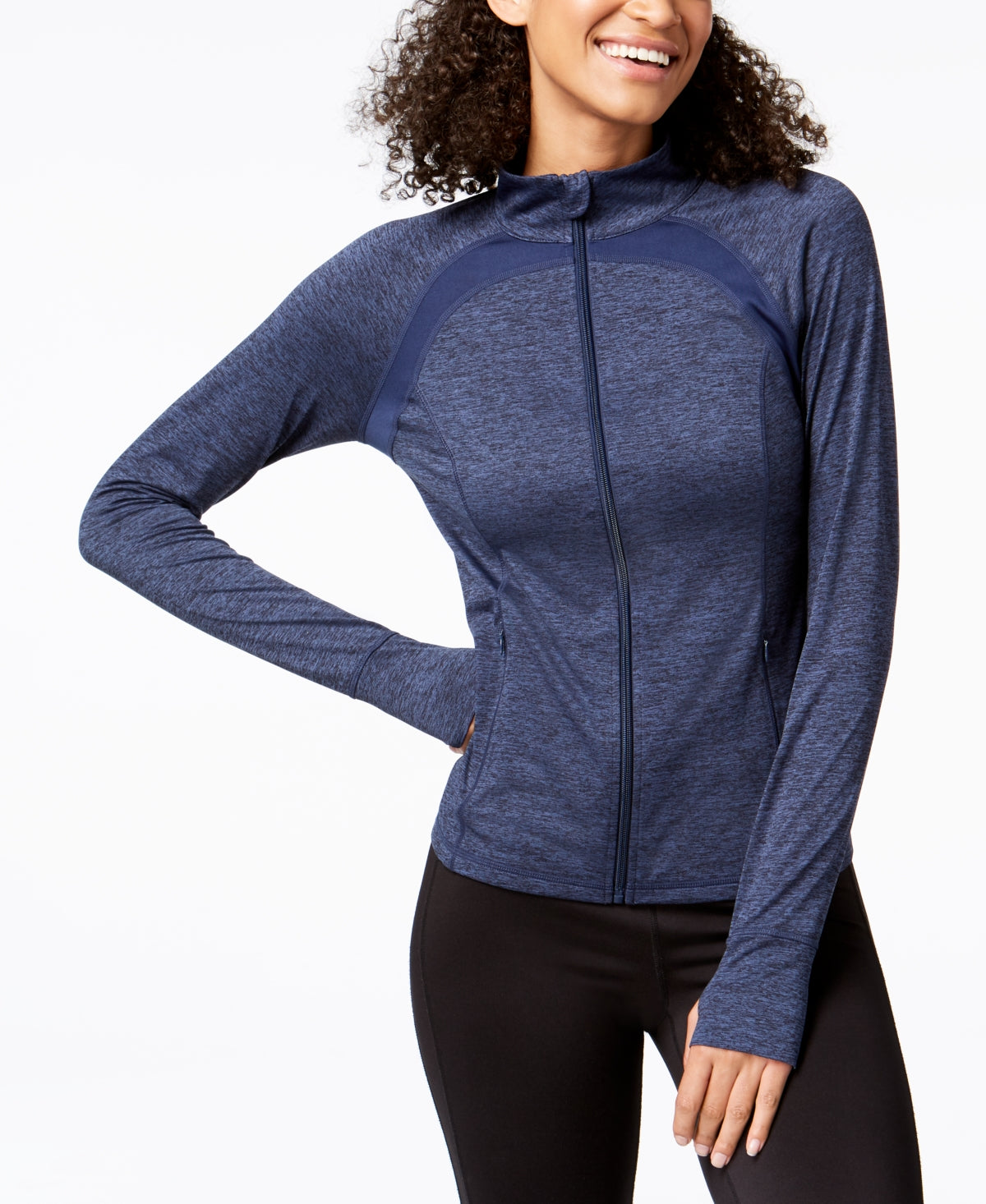 ID Ideology Women's Essentials Performance Zip Jacket Blue Size X-Small