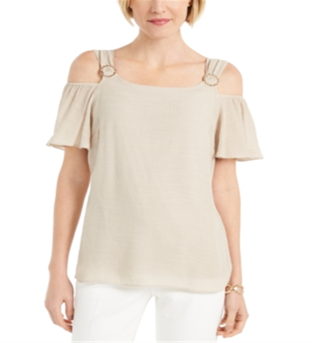 JM Collection Women's Off the Shoulder Top Brown Size X-Large