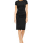 INC International Concepts Women's Ruched Side Sheath Dress Black Size Medium